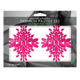 Glow Fashion Pasties Set Neon Pink Glow in the Dark Crystal Accessories Pink Pasties